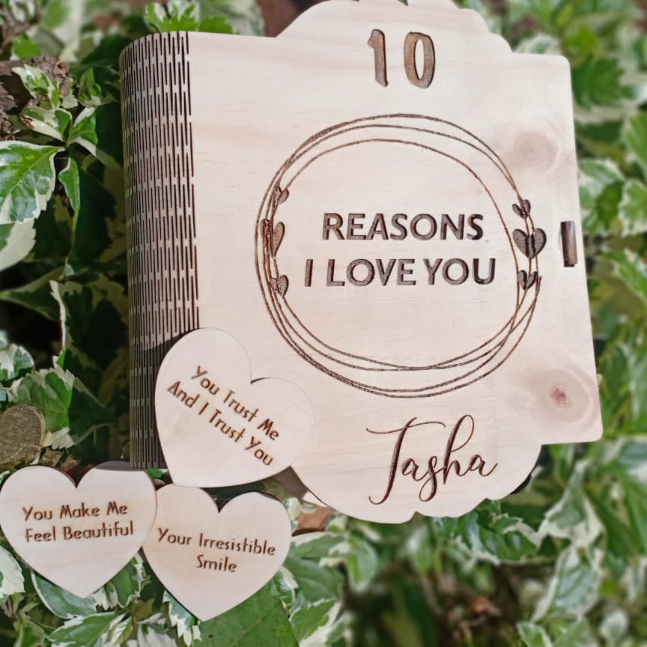 Milestone laser-cut card, 10 reasons I love you